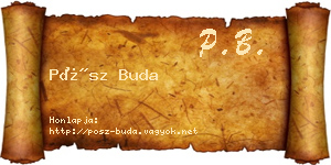 Pósz Buda névjegykártya